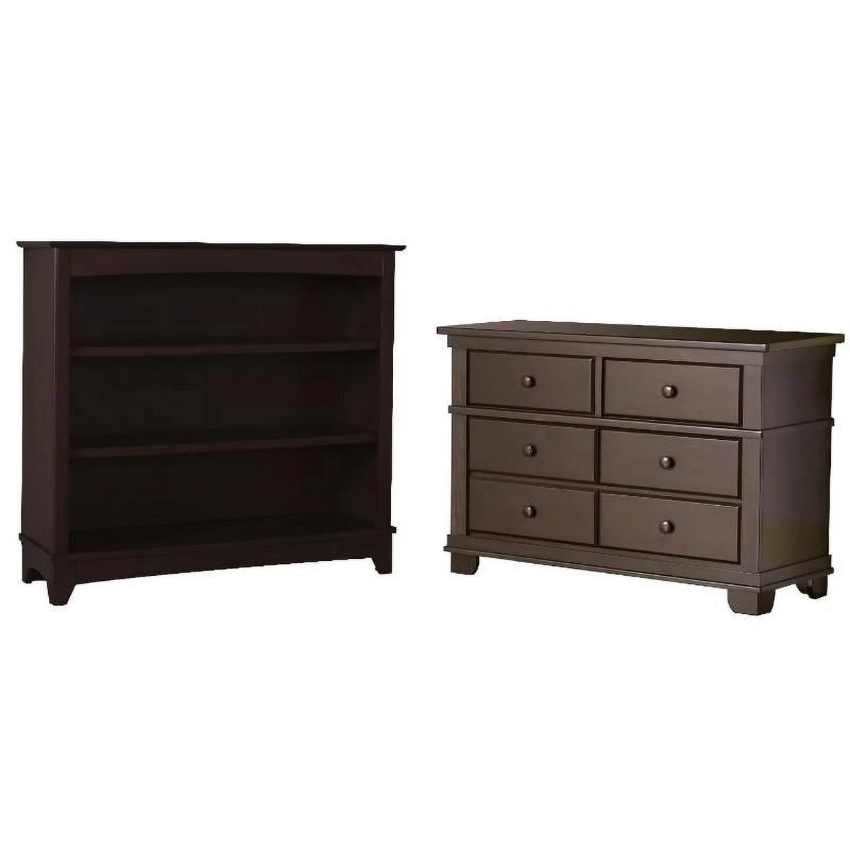 2-Piece Double Dresser and Bookcase Hutch Set F4791