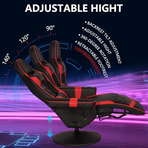 Blue Massage Gaming Chair with Footrest W8656