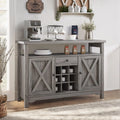 White 47 Kitchen Buffet Storage Cabinet with Barn Door Y619