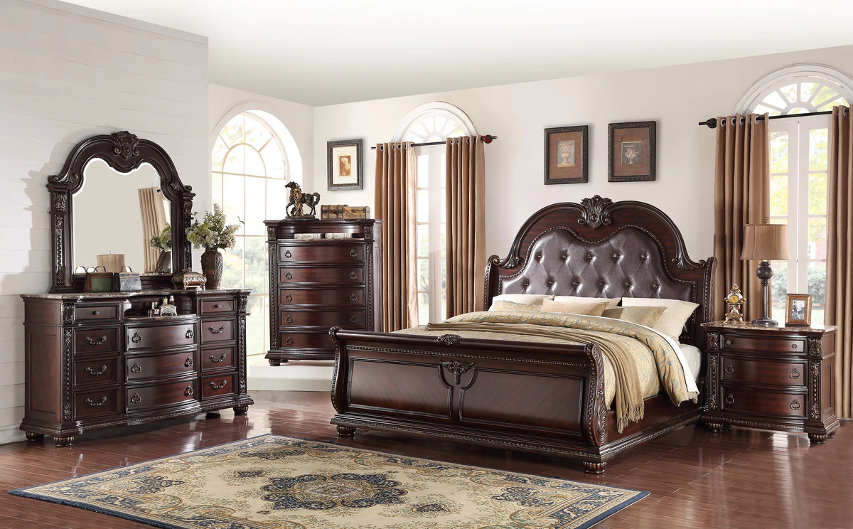 Queen 3 Piece Upholstered Bedroom Set T23005