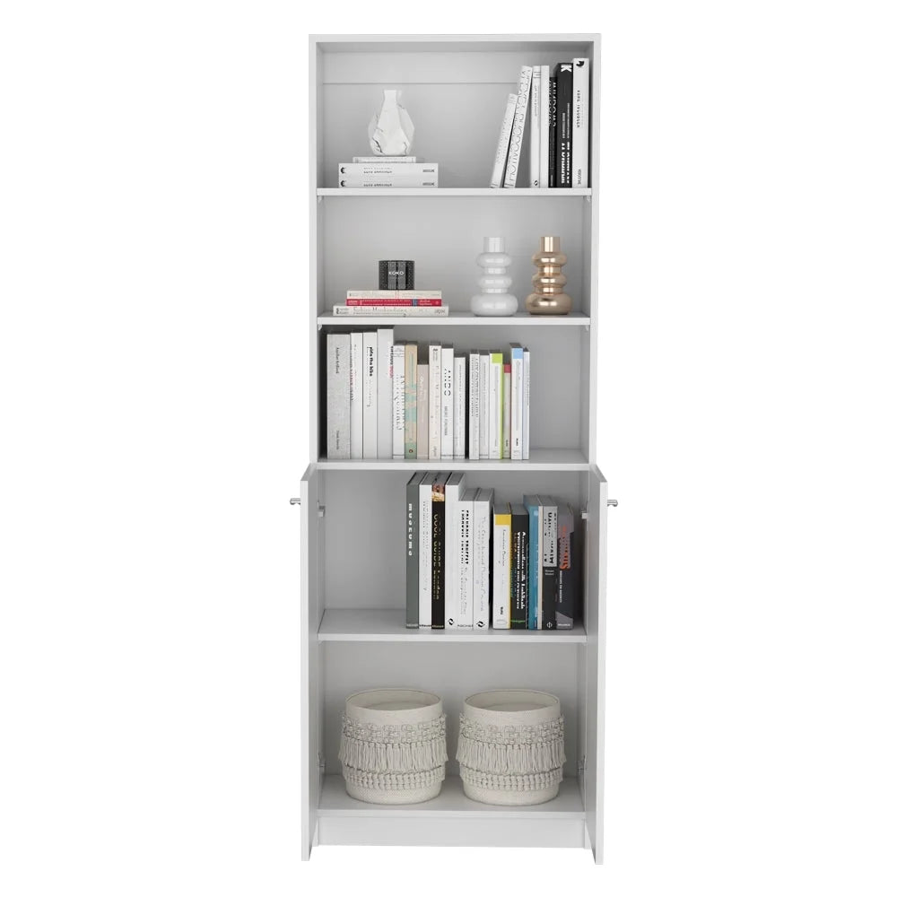 White 2 Piece Living Room Set with 2 Bookcases K301376