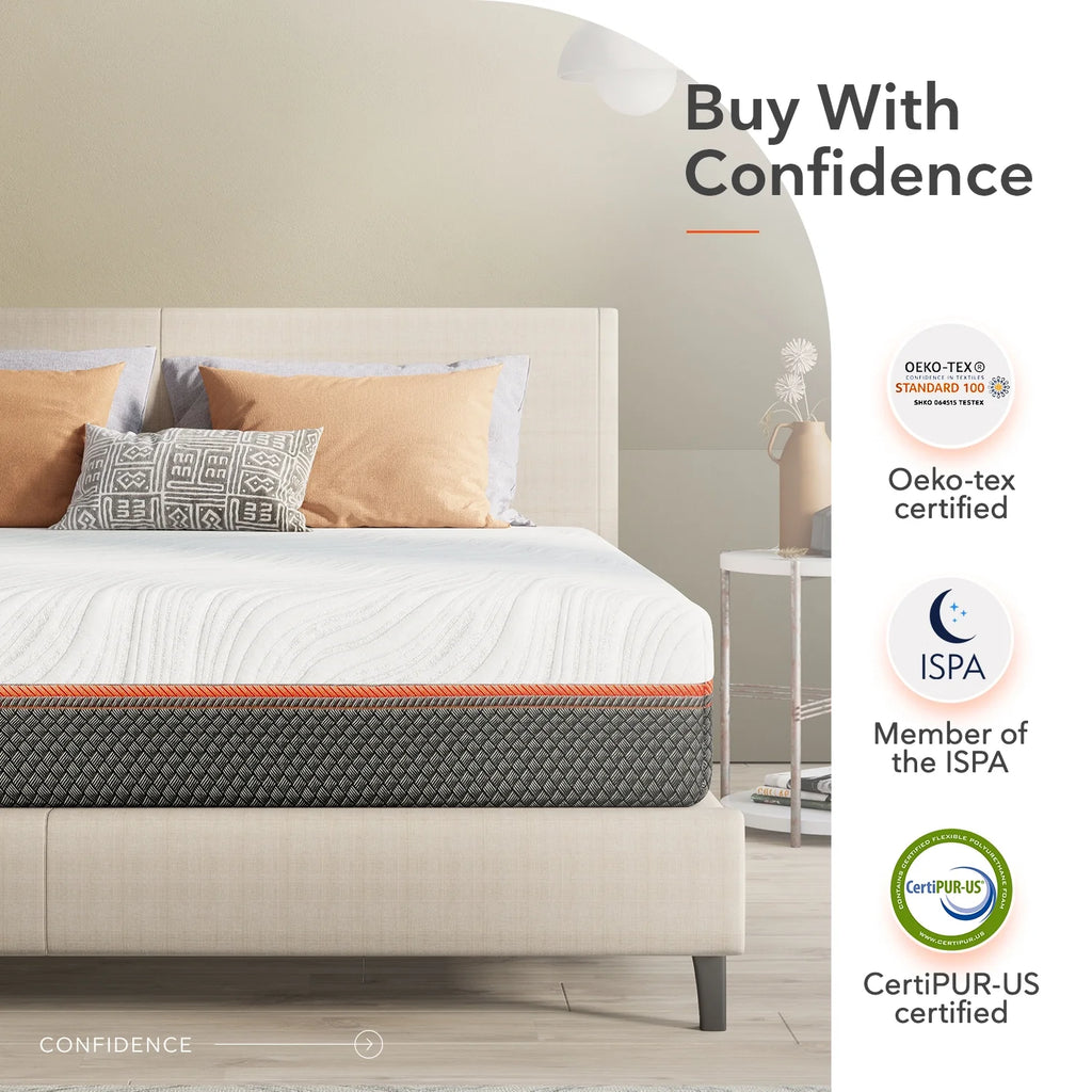 10" Gel Memory Foam Pocket Spring Queen Mattress L159580
