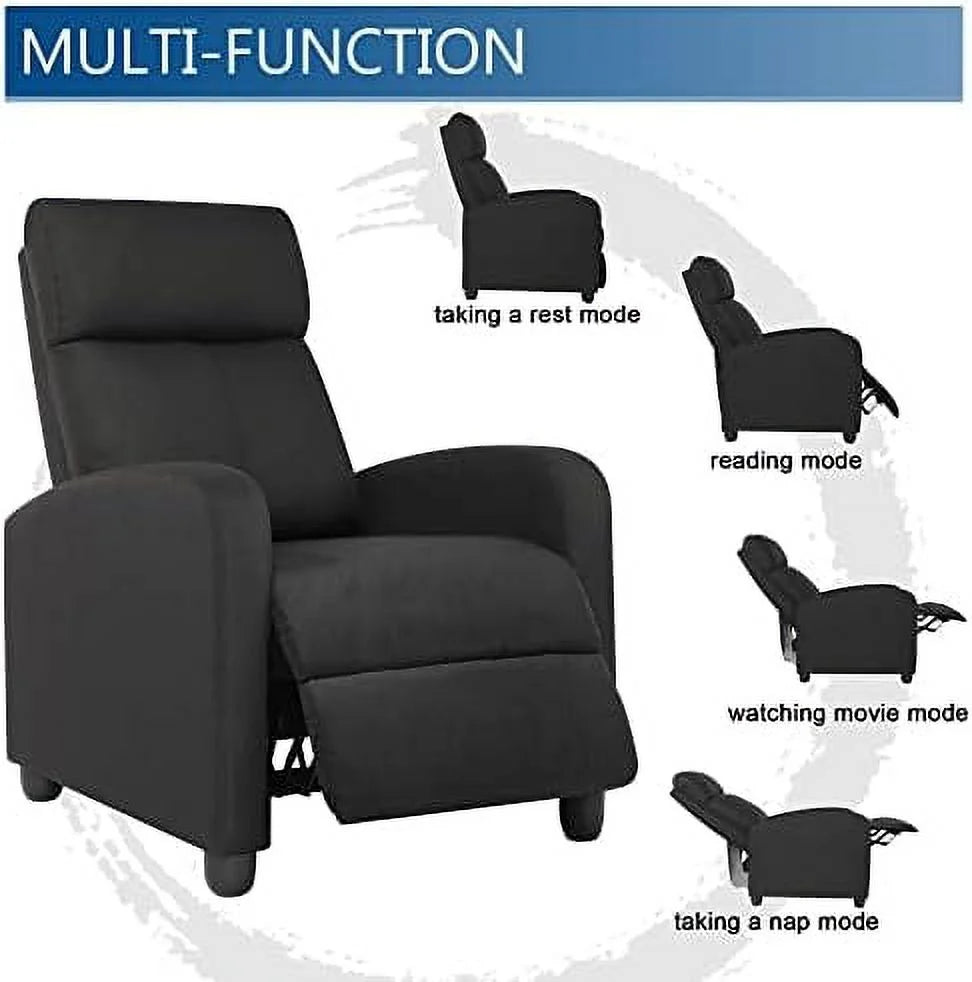 Small Fabric Adjustable Single Recliner Sofa B3840