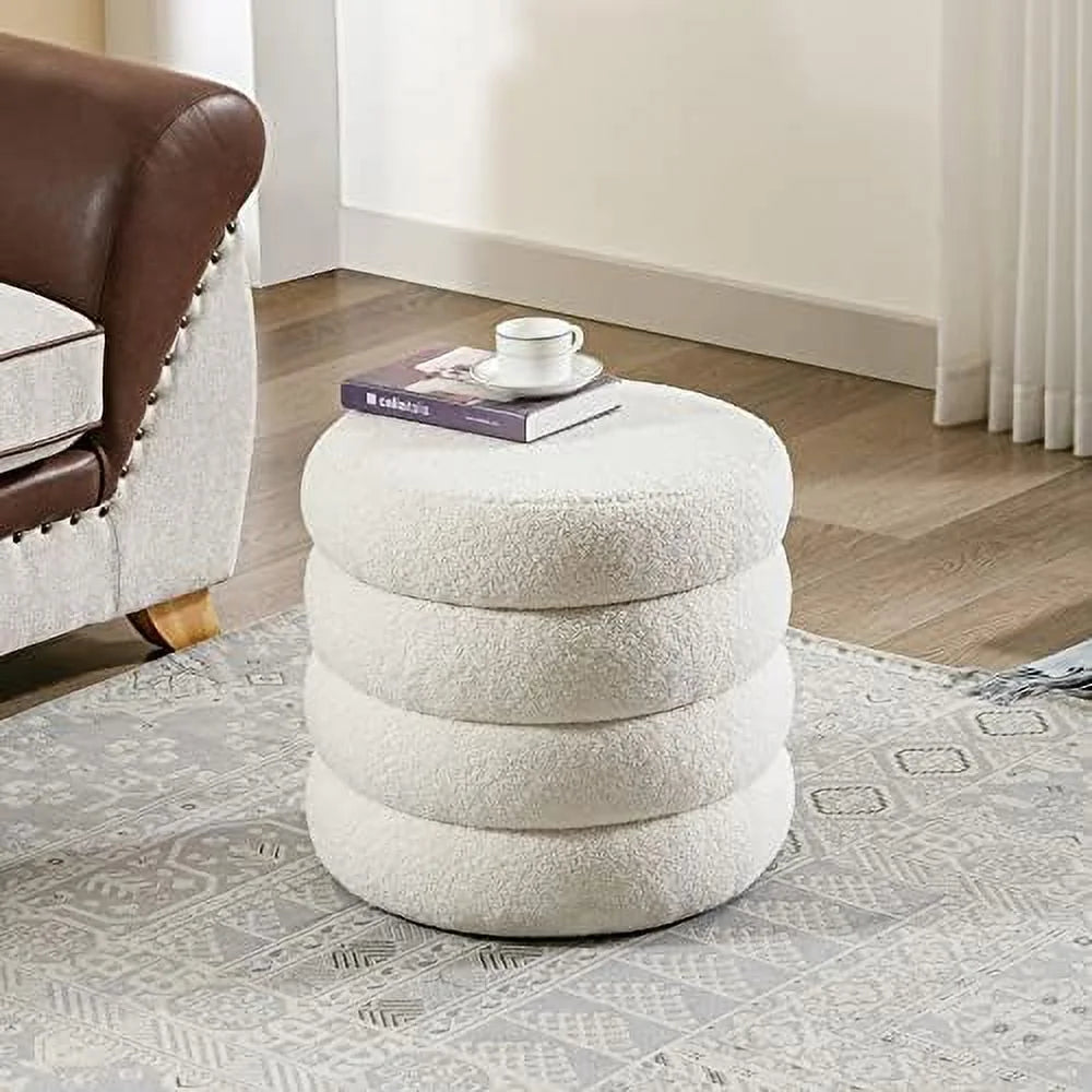 Round Fuzzy Ottoman H9086