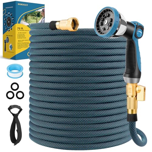 100 ft Flexible Non-Expanding Garden Hose with 10 Function Spray Nozzle N6523