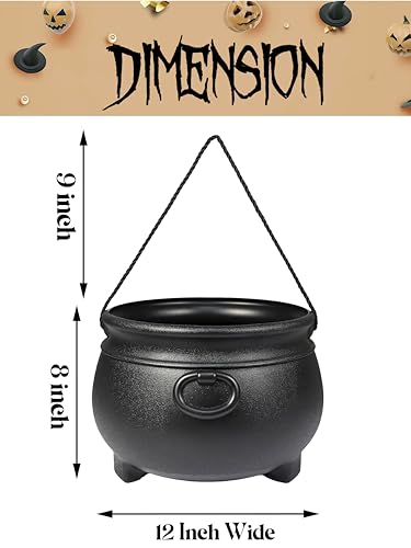 12" Black Plastic Cauldron B93202