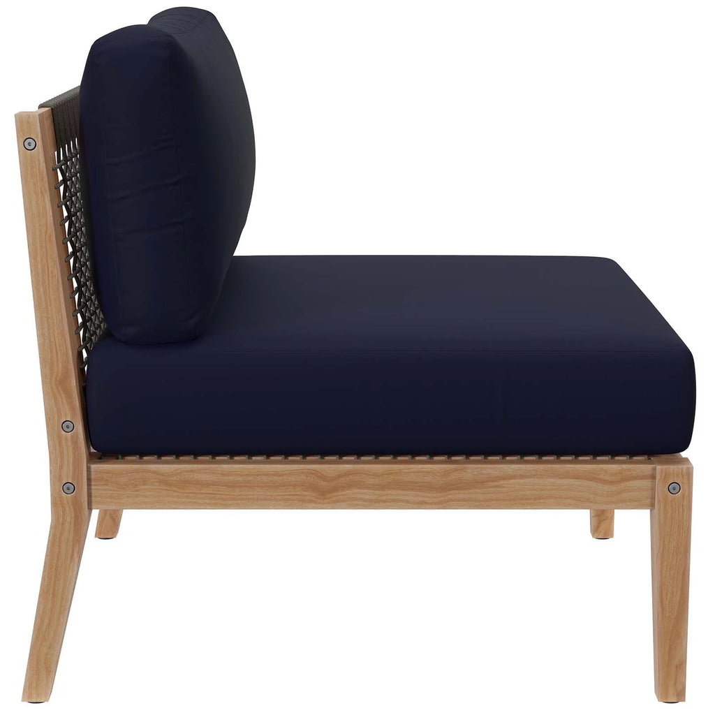 Gray Navy Teak Wood Outdoor Chair T1908