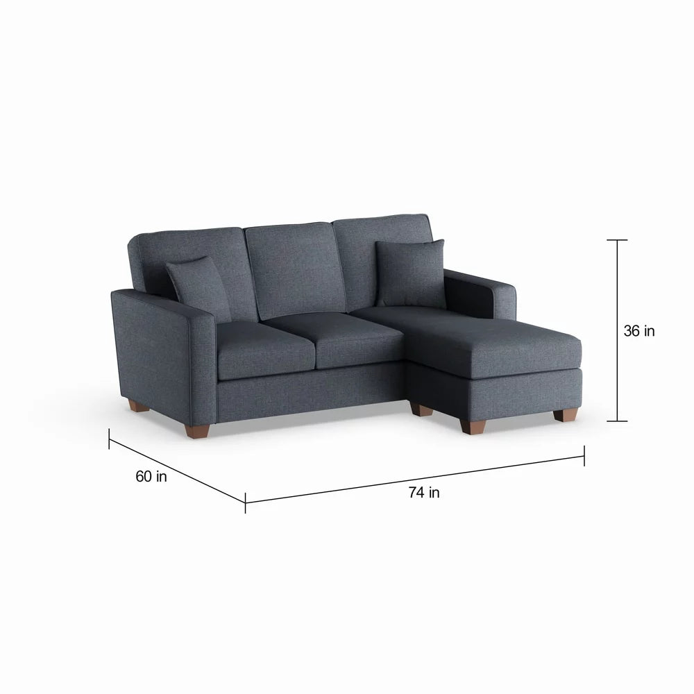 Reversible Chaise Sectional Sofa Taupe Q440325