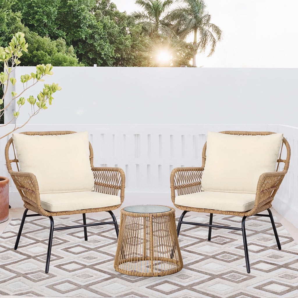Beige Wicker Outdoor Sectional Sofa L75273