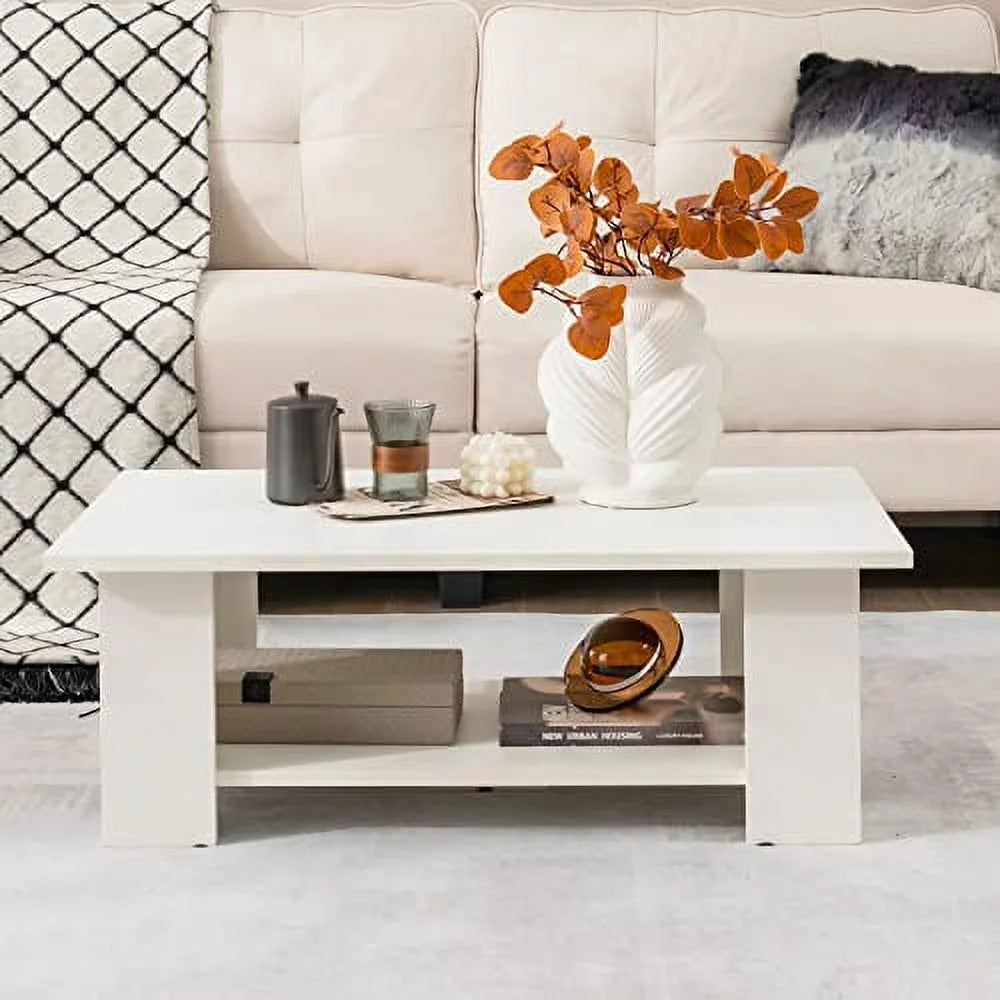White Coffee Table with Storage I5712