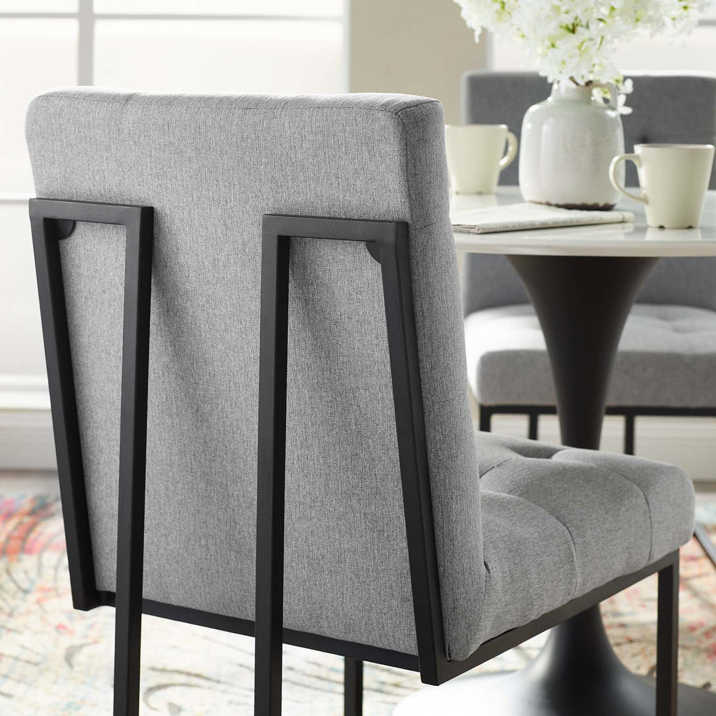 Black Grey Fabric Metal Dining Chair I50383