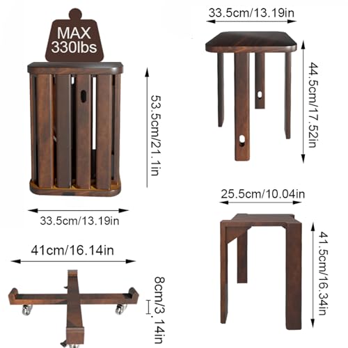 Stackable Stools Set of 4 Walnut Color U170