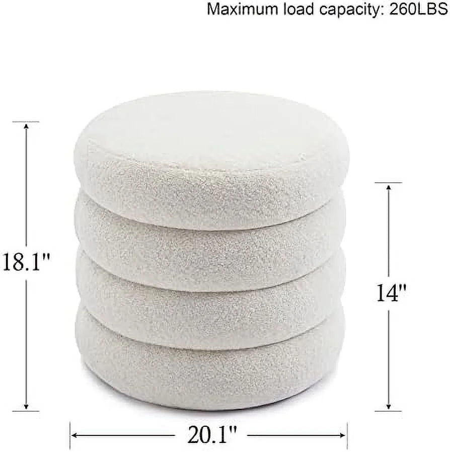 Round Fuzzy Ottoman H9086