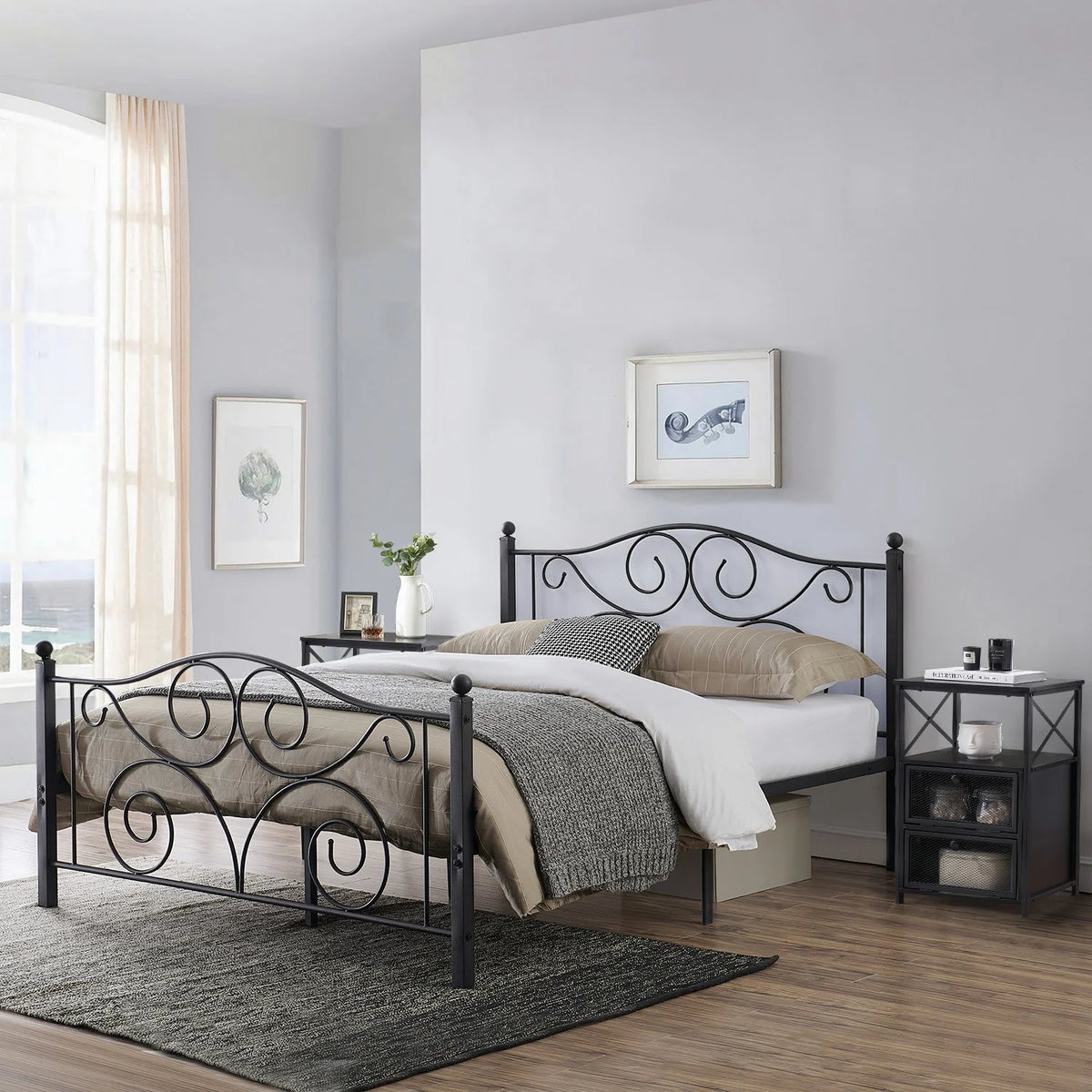 3-Piece Bed Frame and 2 Nightstand I342720