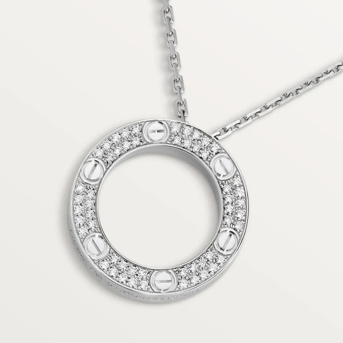 Screw Love Necklace With Diamond Paved T22145