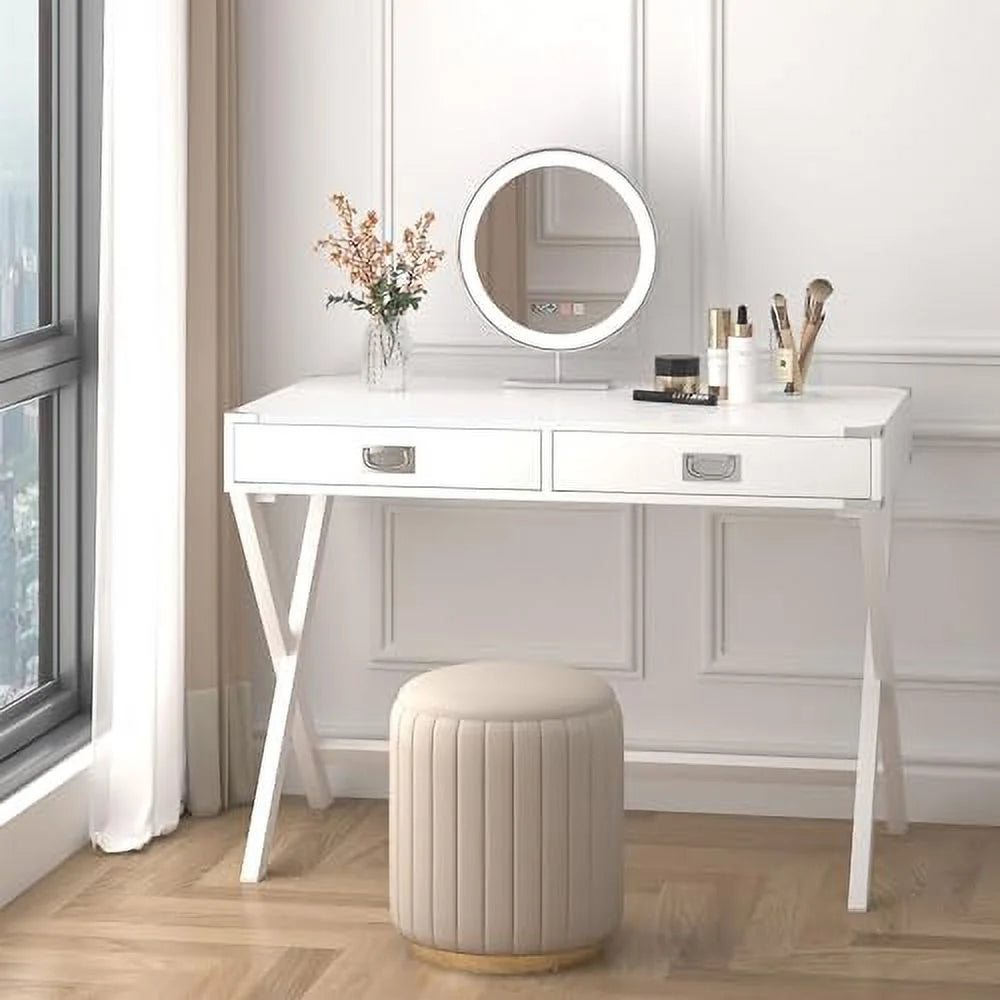 Small White Computer Desk with Drawer F3730