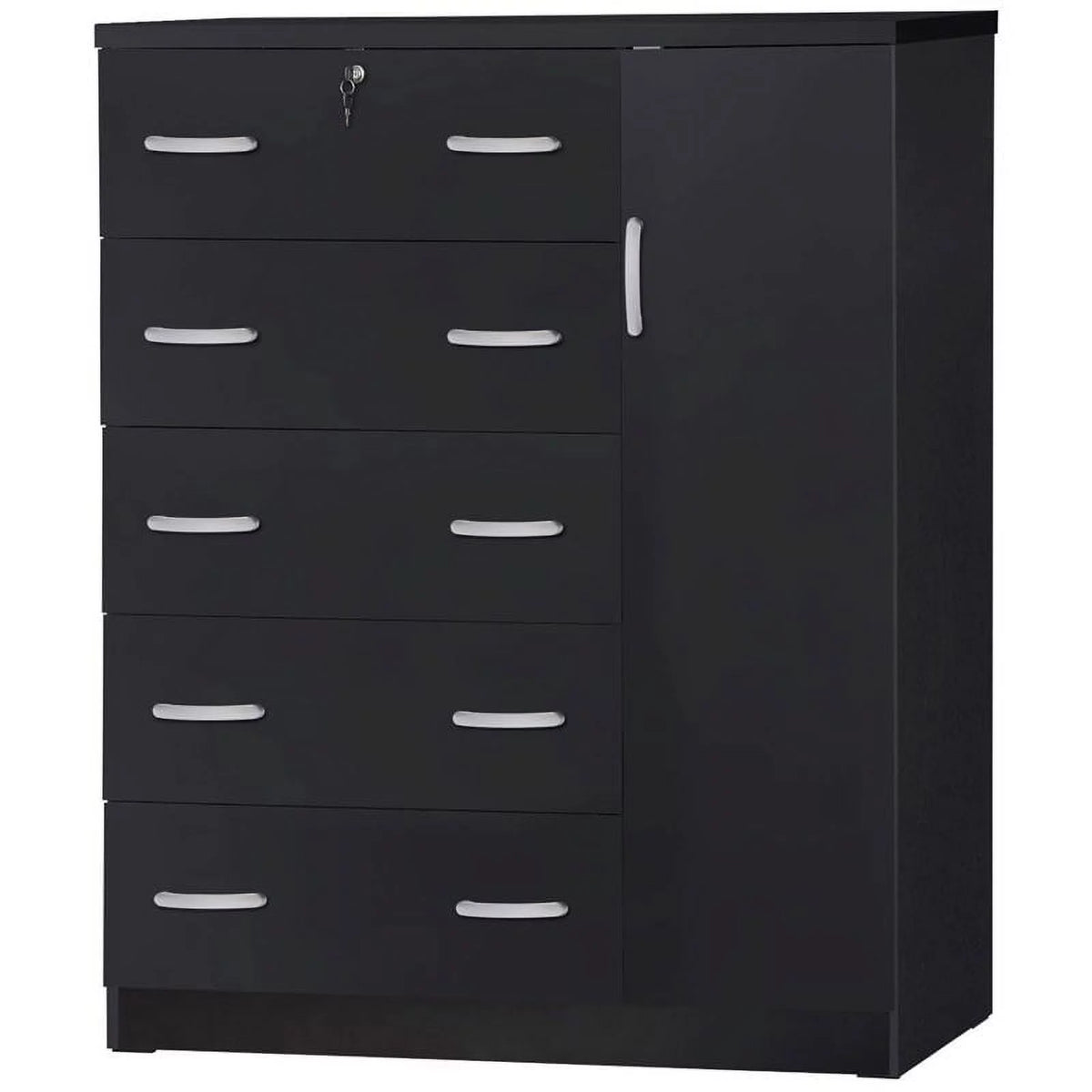 Queen Captains Bed & 5-Drawer Tall Chest Wardrobe B3801