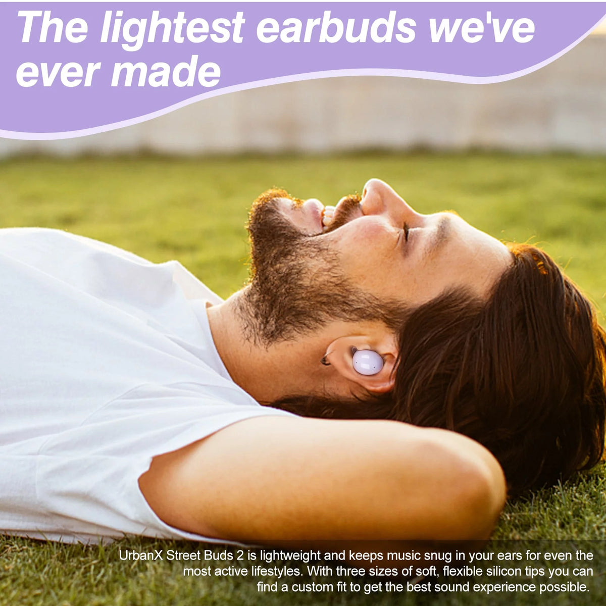 Purple Truly Wireless Bluetooth Headphones with Noise Isolation J684477