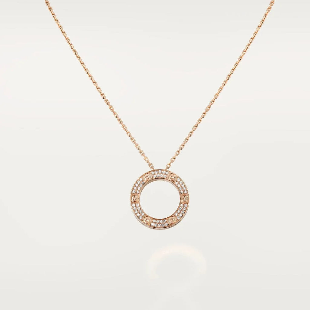 Screw Love Necklace With Diamond Paved T22145