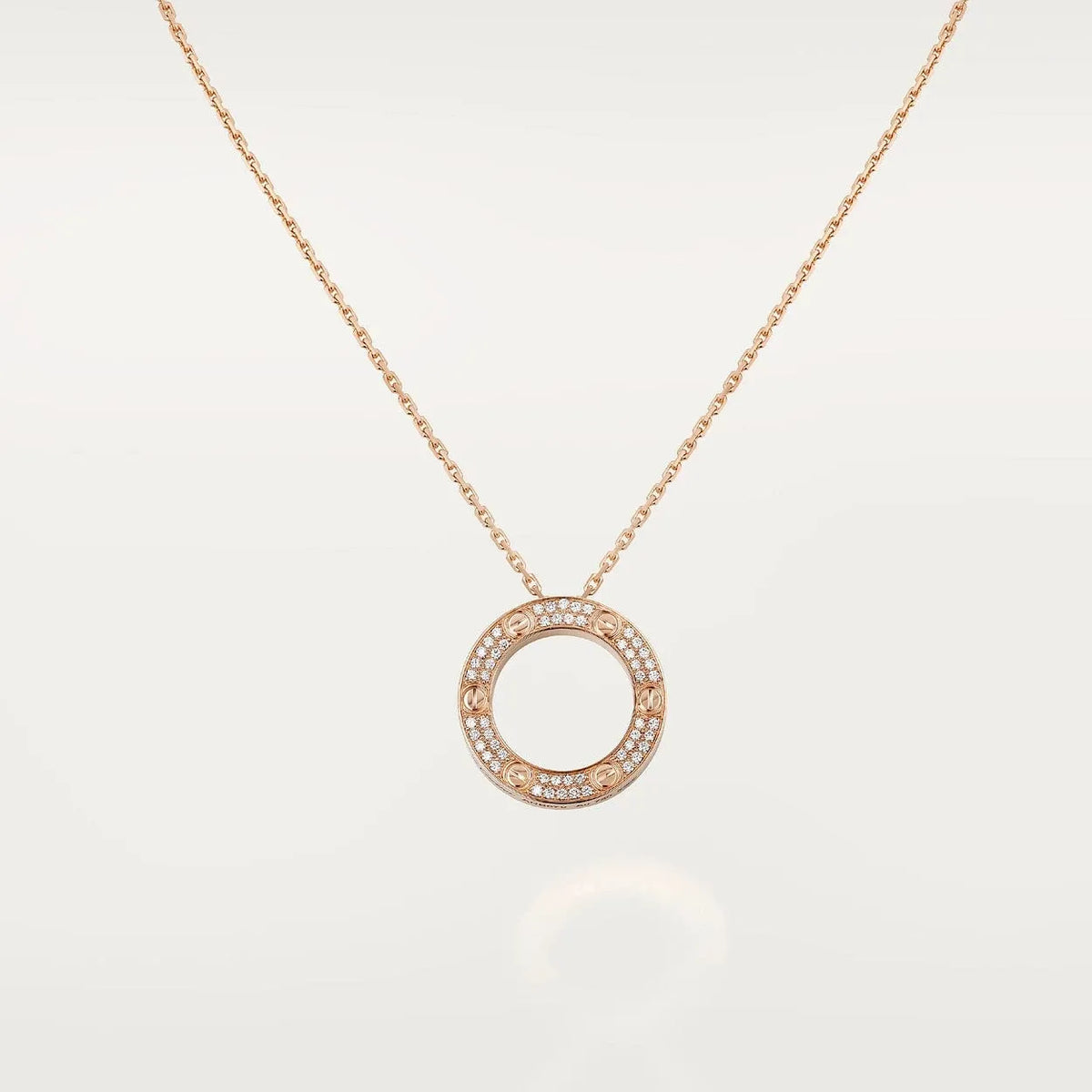 Screw Love Necklace With Diamond Paved T22145