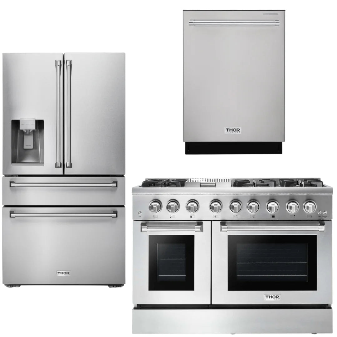 48 Propane Gas Burner Electric Oven Range Refrigerator Dishwasher W7195