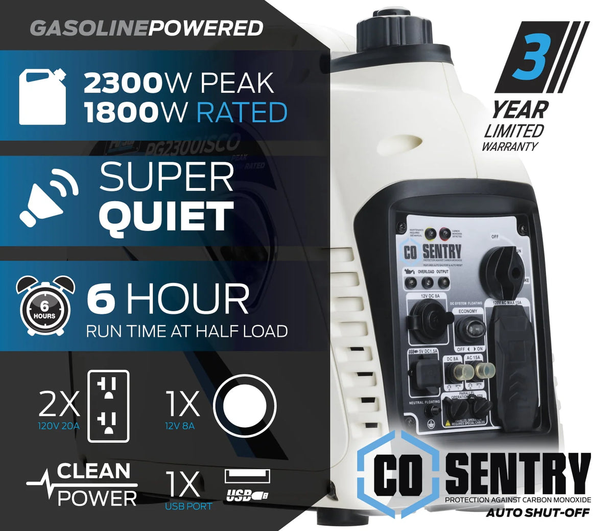 2,300-Watt Gas-Powered Inverter Generator B385728