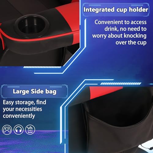 Blue Massage Gaming Chair with Footrest W8656