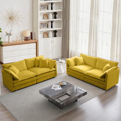 2 Piece Chenille Sofa Set with 9 Pillow Y285