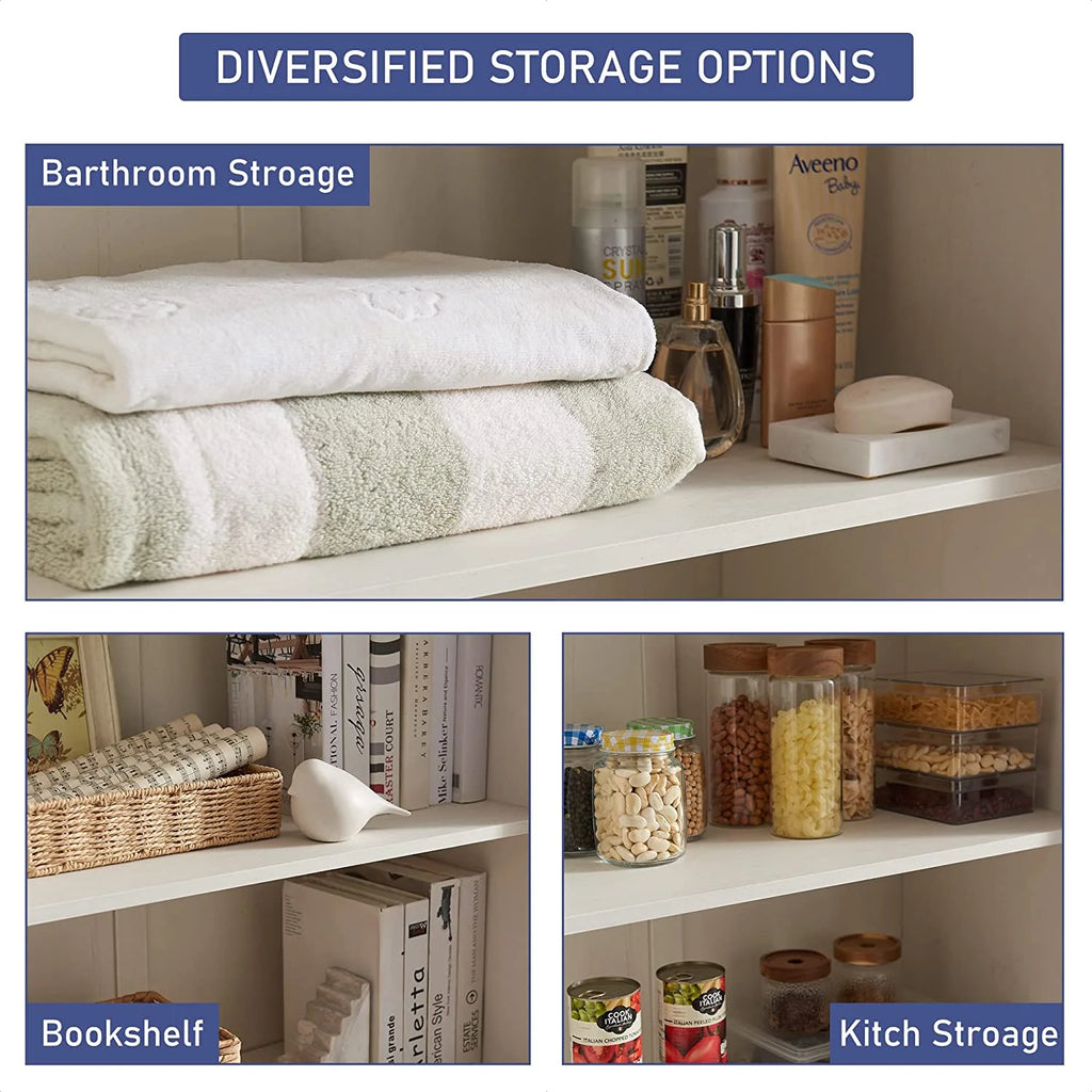 White 2-Door Storage Cabinet with Drawer W264