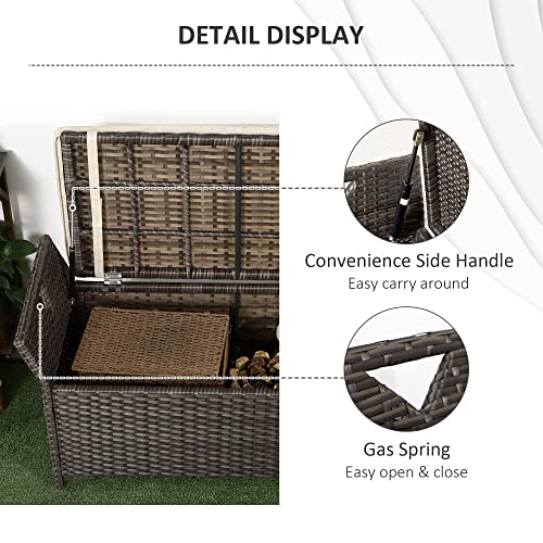 29 Gallon Wicker Storage Bench with Cushion S7873
