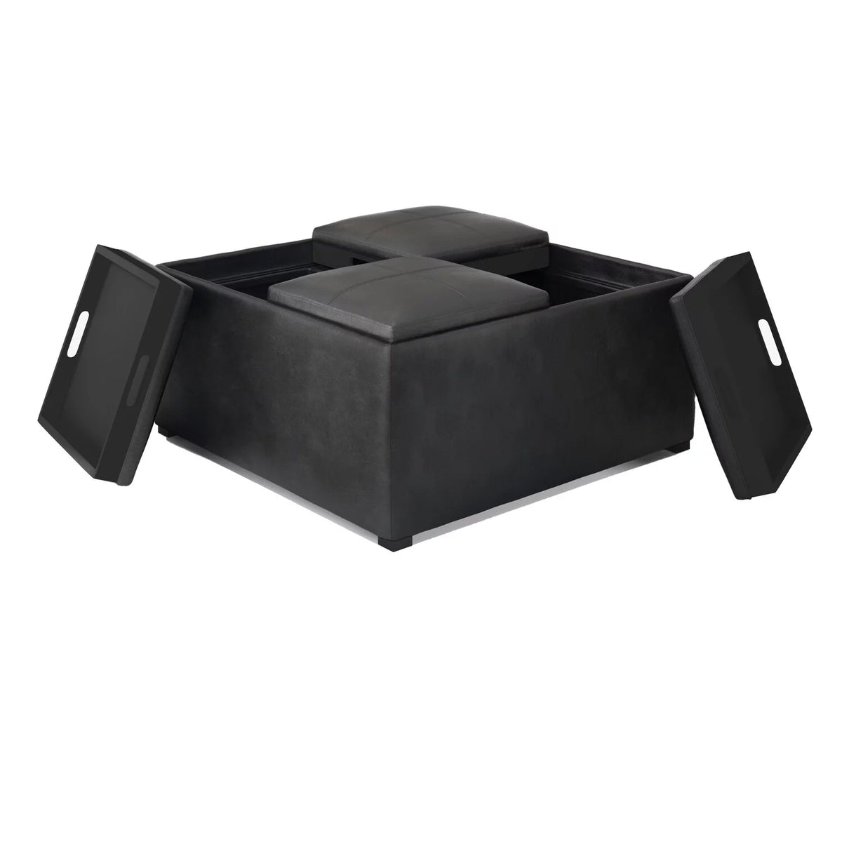35 inch Square Storage Ottoman Faux Leather G554298
