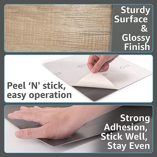 Peel and Stick Vinyl Floor Tiles 30-Pack 12 x 12 inch Self Adhesive Waterproof Taupe Ash J5452