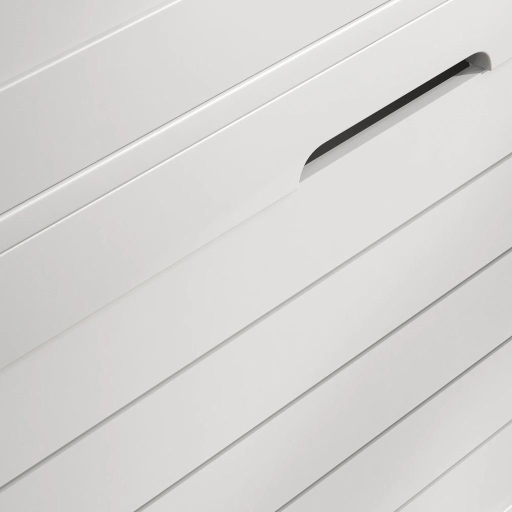 Narrow White Shoe Storage Cabinet with 3 Flip Drawers P223