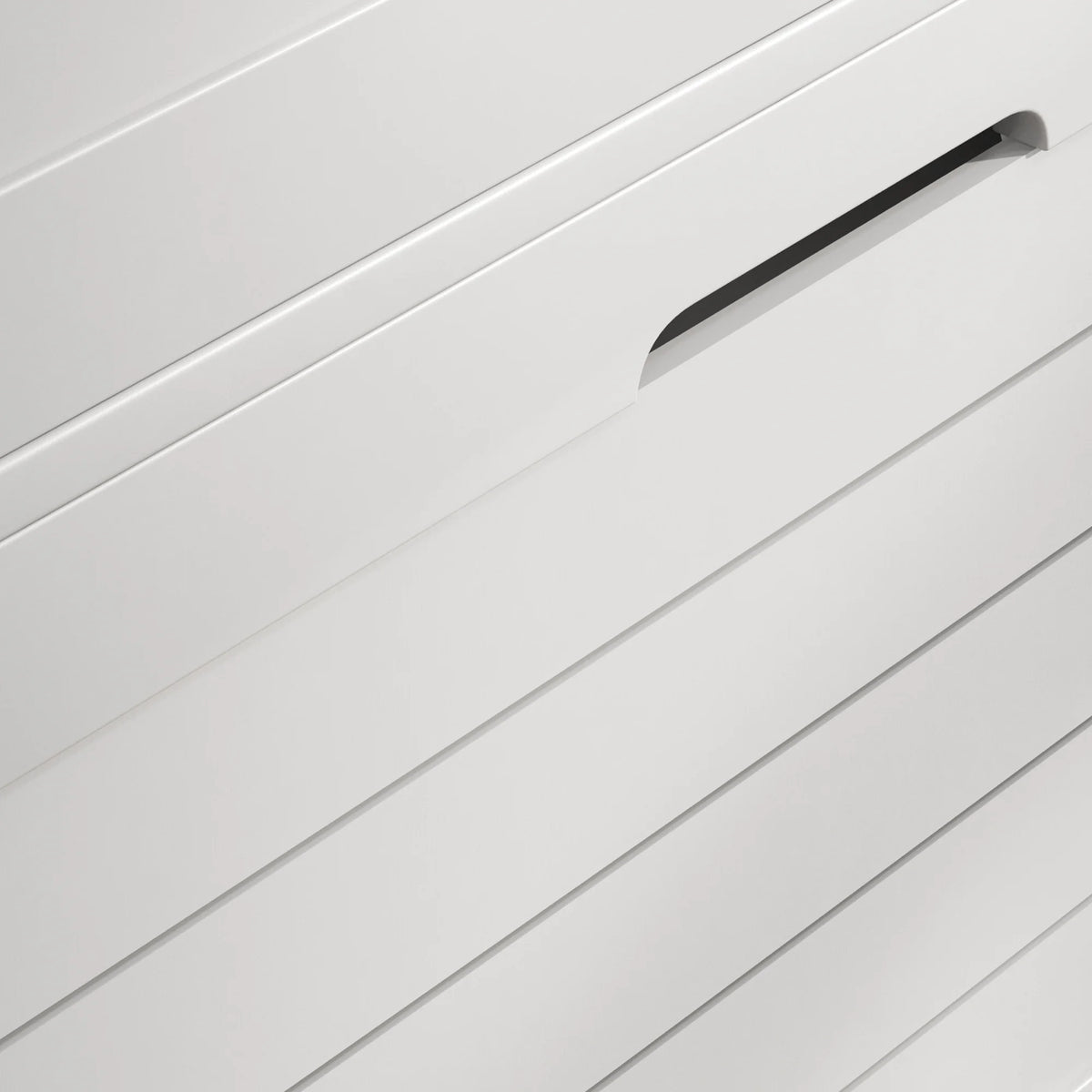 Narrow White Shoe Storage Cabinet with 3 Flip Drawers P223