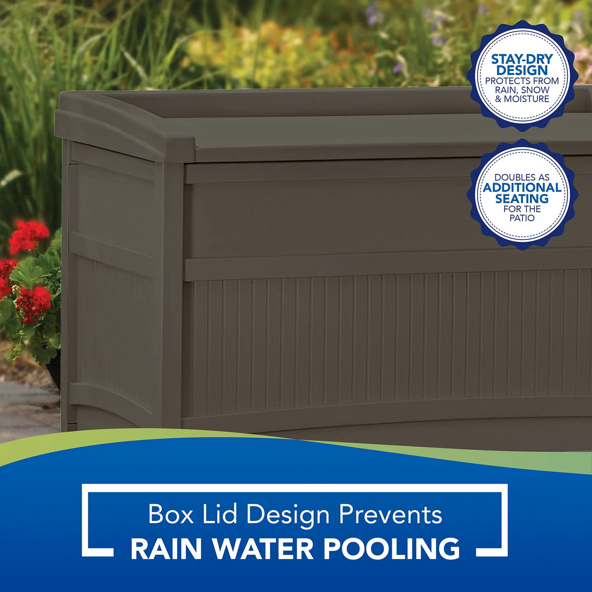 50 gal Resin Outdoor Storage Box with Seat R149896