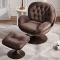 Velvet Swivel Accent Chair with Ottoman Set C333869