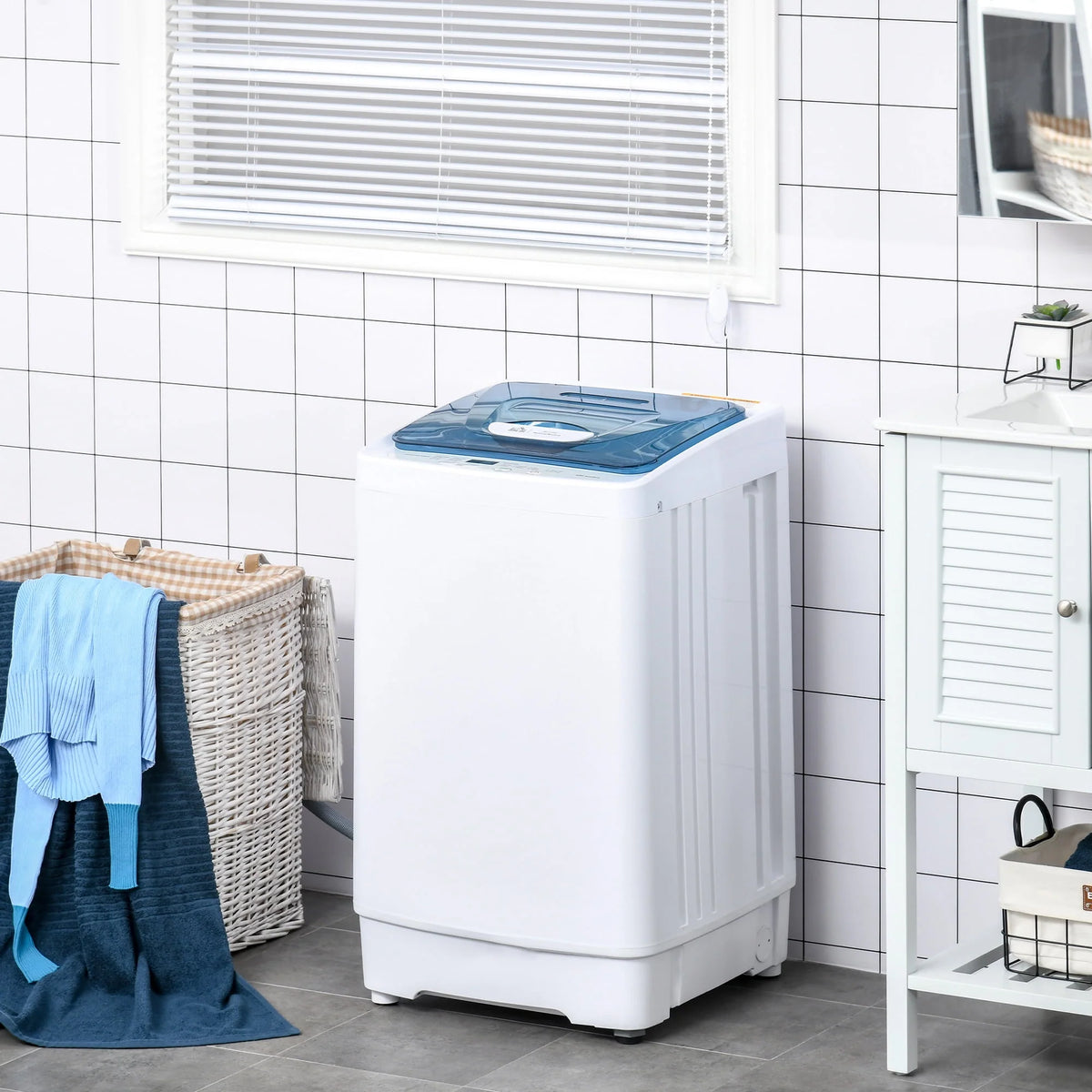 2-In-1 Portable Washing Machine and Spin Dryer, 1.38Cu.Ft, 8 Programs, White D873