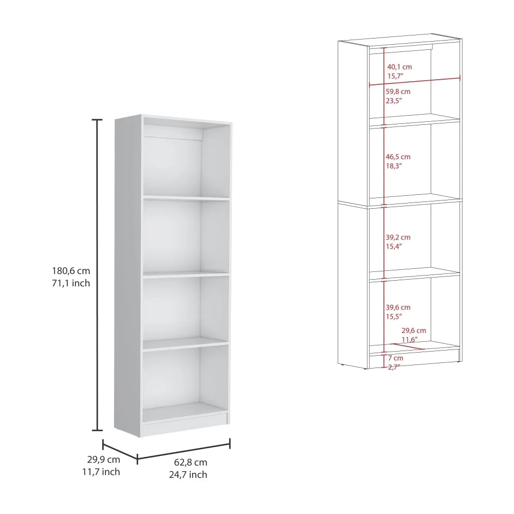 White 2 Piece Living Room Set with 2 Bookcases K301376