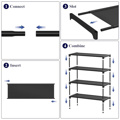 Black Non-Woven Shoe Rack S9830