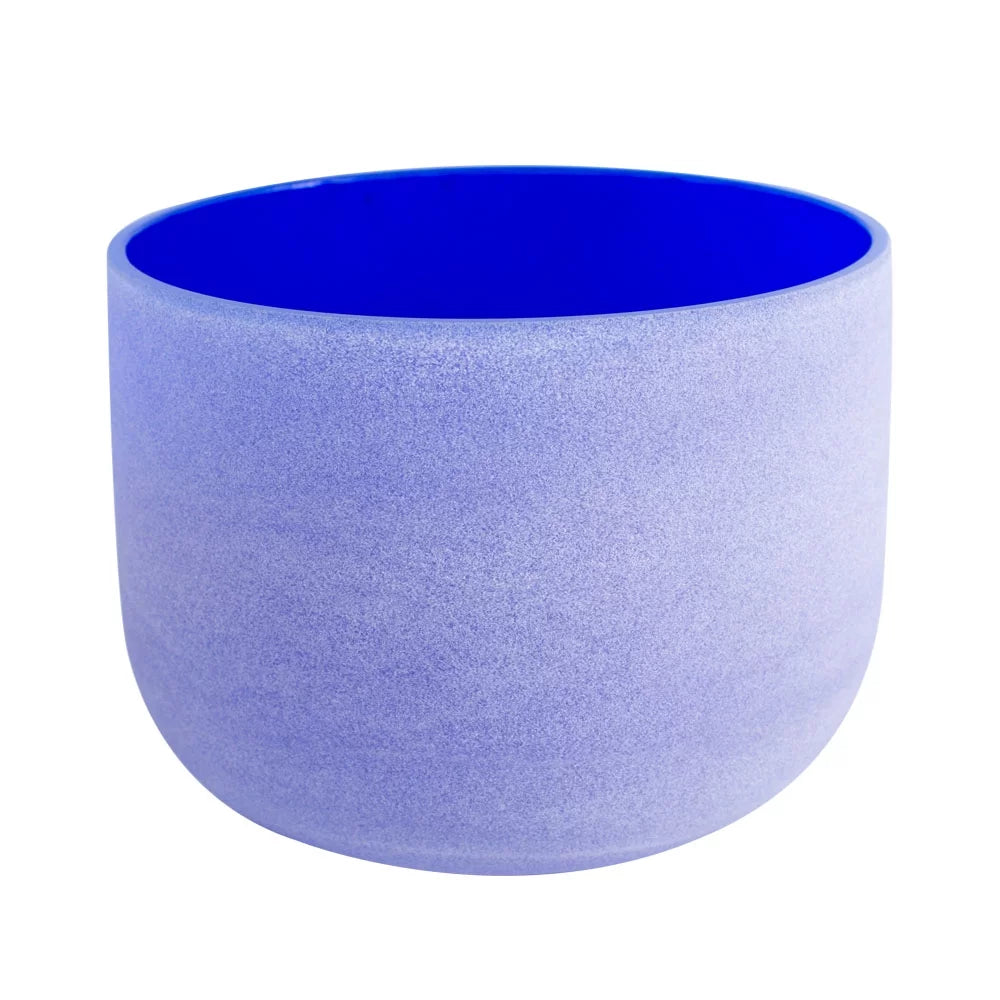 Blue Frosted G Throat Chakra Quartz Crystal Singing Bowl 10 inch F3657
