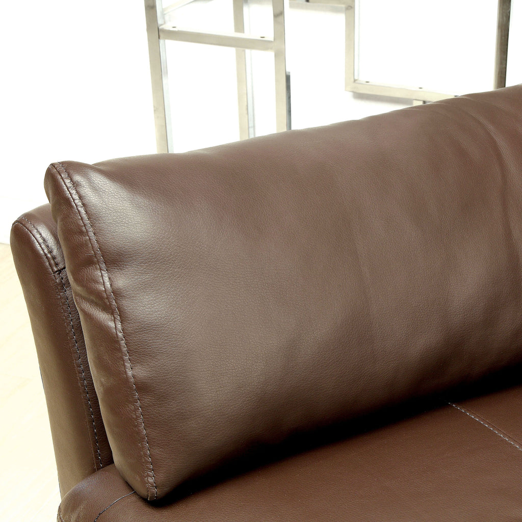 Brown Faux Leather L-Shaped Sectional Sofa E86106