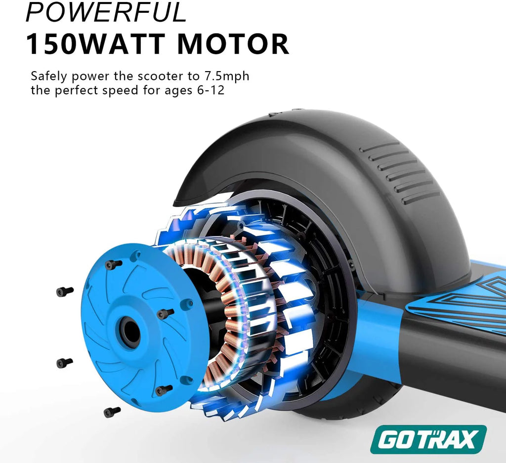 Blue Electric Scooter with 6 In. Solid Tires S786109