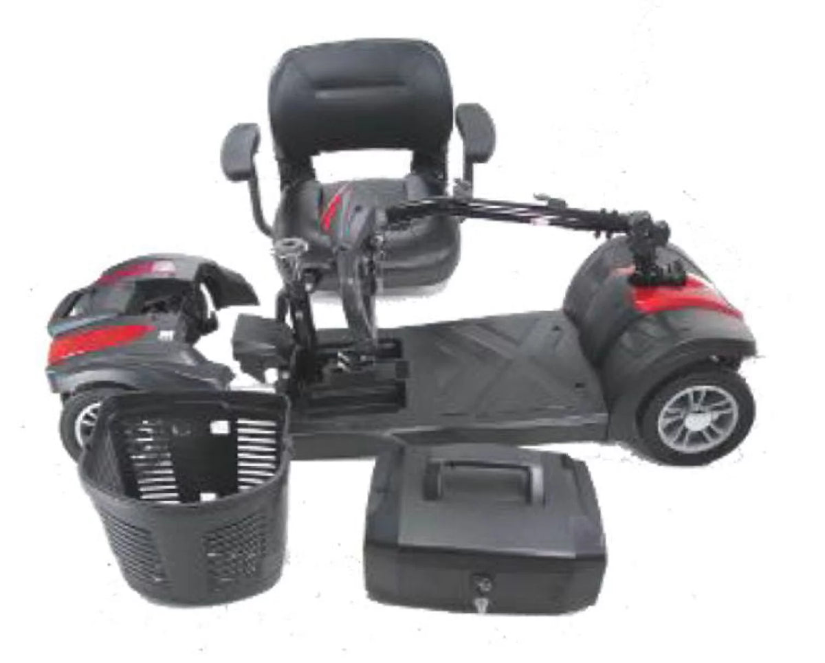 4-Wheel Mobility Scooter with Basket, 12Ah Battery, Swivel Seat, 280Lbs, Red A4582