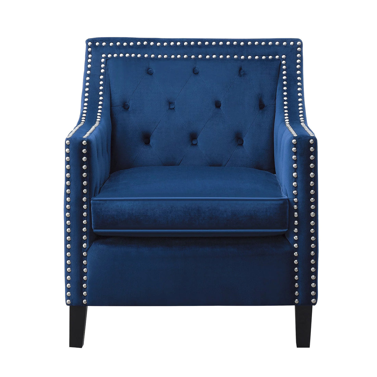 Navy Blue Velvet Upholstered Accent Chair L895867