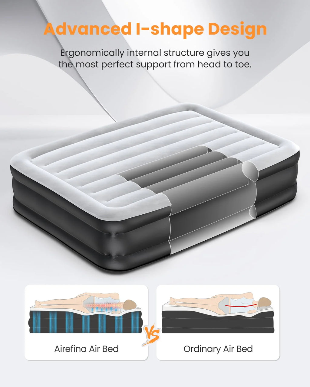 Full Size Air Mattress with Built-in Pump C8557
