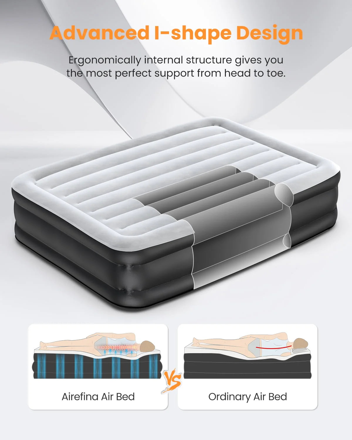 Full Size Air Mattress with Built-in Pump C8557