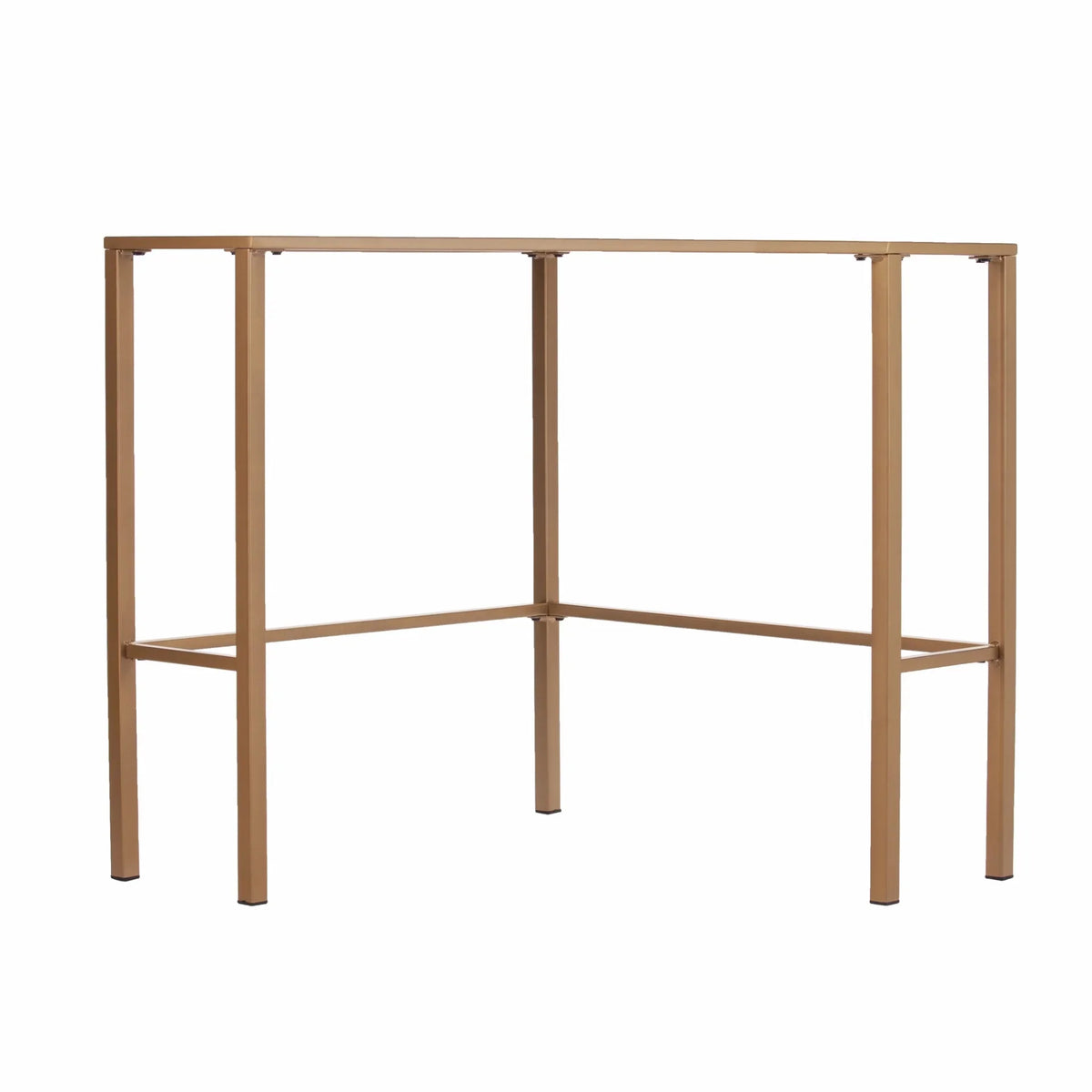 Soft Gold Metal & Glass Corner Desk D44554