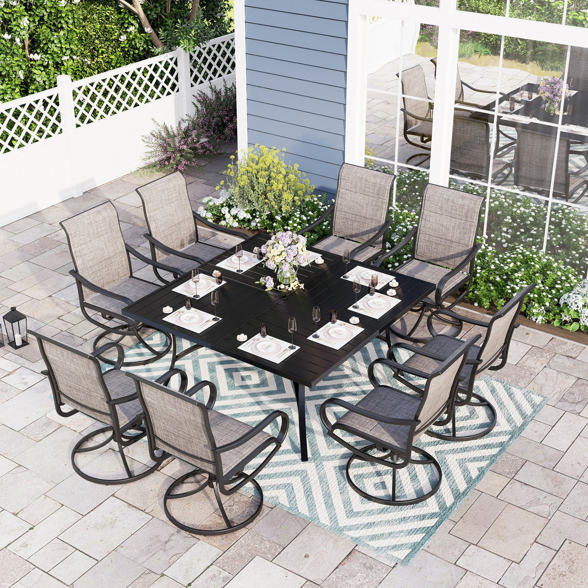 9 Piece Outdoor Metal Patio Dining Set S6432