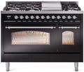 48 Dual Fuel Natural Gas Range in Black with Chrome Trim R9518