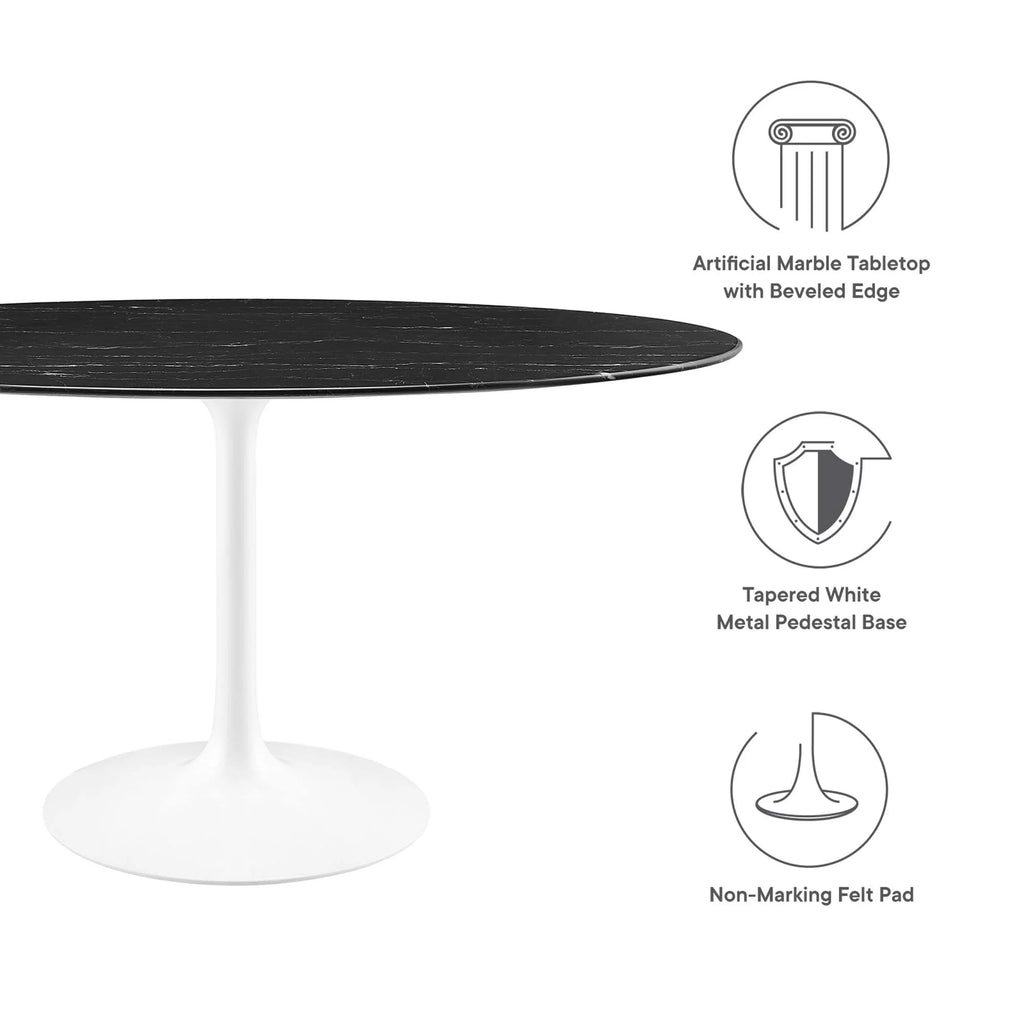 60" Oval Artificial Marble Dining Table J500865